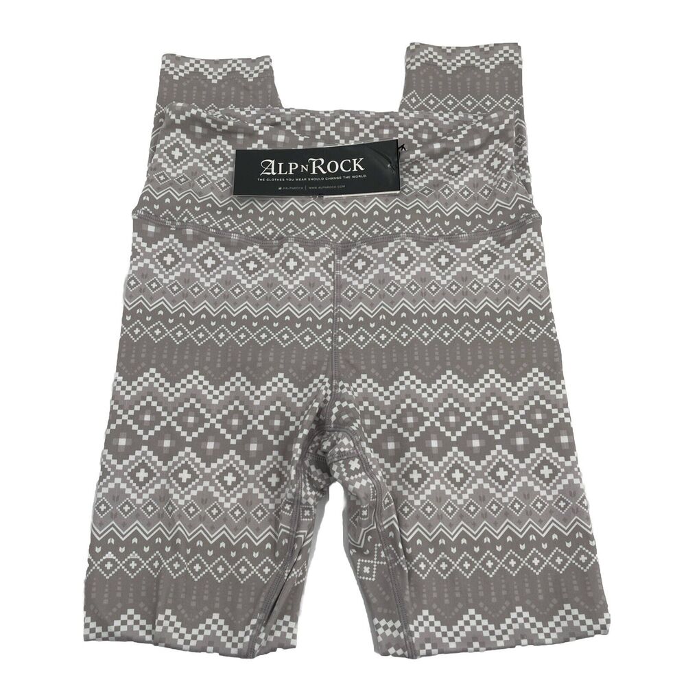 Alp N Rock Leggings Womens Small Gray White‎ Nordic Print